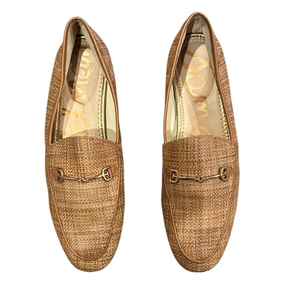 Sam Edelman Loraine Woven Raffia Horsebit Loafers Tan Size 9.5M